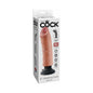 King Cock 8 in. Vibrating Cock Poseable Dildo With Suction Cup Beige