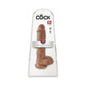 King Cock 10 in. Cock With Balls Realistic Suction Cup Dildo Tan