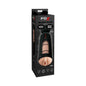 PDX Elite Vibrating Mega Milker Rechargeable Stroker With Hands-Free Suction Cup Beige/Black