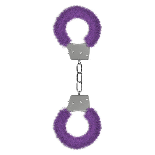 Ouch! Beginner's Furry Handcuffs With Quick-Release Purple