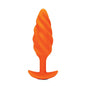 b-Vibe Swirl Rechargeable Vibrating Silicone Textured Anal Plug Orange
