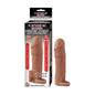 Natural Realskin Vibrating Xtender With Scrotum Ring-Brown
