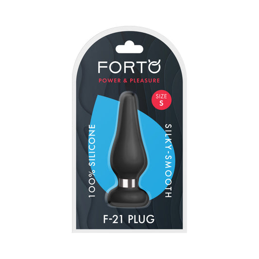 Forto F-21 Tear Drop Silicone Anal Plug Small Black