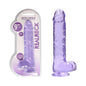 RealRock Crystal Clear Realistic 9 in. Dildo With Balls and Suction Cup Purple