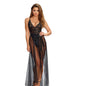 Dreamgirl Teddy & Sheer Mesh Maxi Skirt With G-String Black Small Hanging