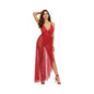 Dreamgirl Teddy & Sheer Mesh Maxi Skirt With G-String Rouge Medium Hanging