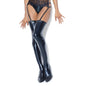 Coquette Thigh-High Wetlook Stockings Black O/S Hanging