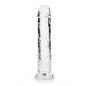 RealRock Crystal Clear Straight 9 in. Dildo Without Balls Clear