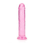 RealRock Crystal Clear Straight 9 in. Dildo Without Balls Pink