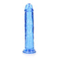 RealRock Crystal Clear Straight 11 in. Dildo Without Balls Blue