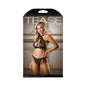 Tease Kylie Halter Bralette & Open-Back Panty Black L/XL