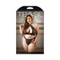 Tease Kylie Halter Bralette & Open-Back Panty Black 3X/4X