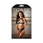 Tease Logan Halter Bralette & Panty With Detachable Leg Garters Black L/XL