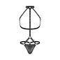 Male Power Fetish Gladiator High-Neck Strappy Body Harness Black L/XL