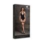 Le Desir Shade Metis XVI Bodysuit with Garters & Crossed Neckline Black O/S