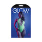Fantasy Lingerie Glow Nocturnal Keyhole Halter Tie Teddy with Snap Closure Neon Lemon S/M