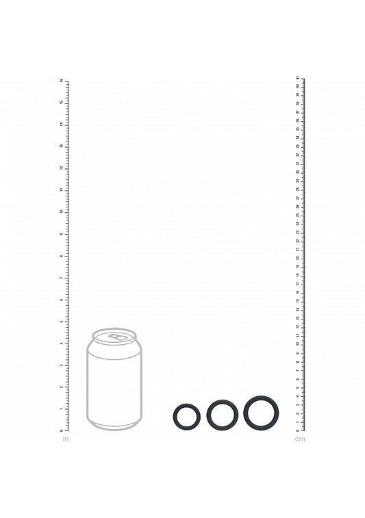 LEVELZ Classic Silicone Cock Ring Set of 3 (XS/S/M) Black