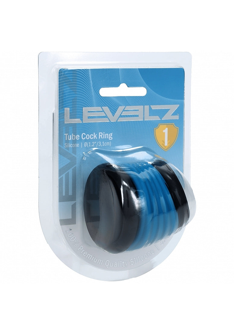 LEVELZ Tube Silicone Cock Ring Black/Teal
