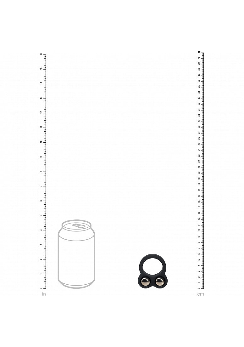 LEVELZ Liquid Silicone Double Weighted Ball Cock Ring Black