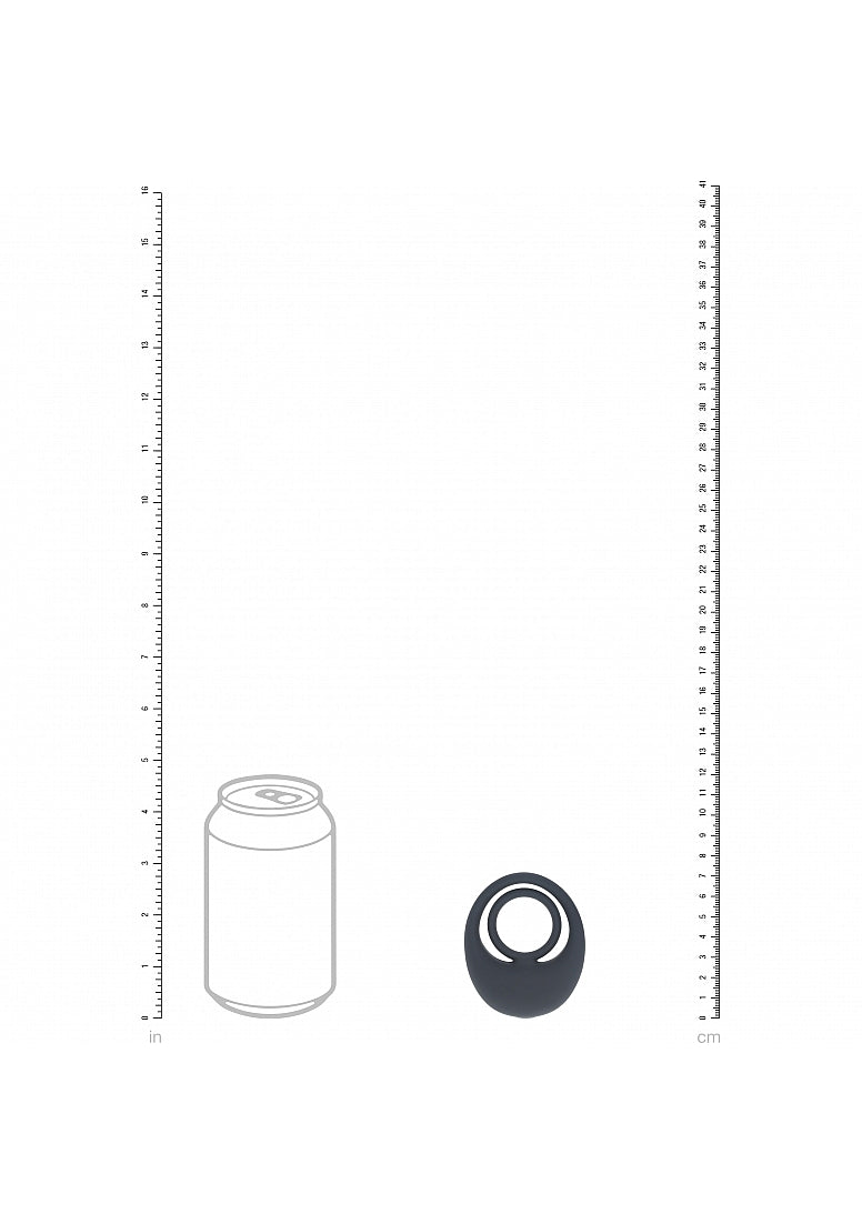 LEVELZ Vibrating Liquid Silicone Cock & Ball Ring Black