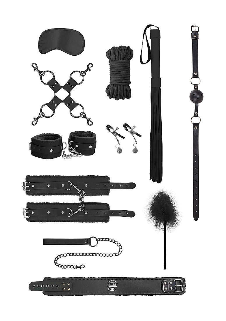 Ouch! 11-Piece Intermediate Bondage Kit Black