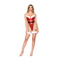 Dreamgirl Sequined and Faux-Fur Trimmed Santa Teddy Costume Ruby L