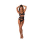 Magic Silk Soft Petals Bralette, Waist Cincher and Panty Set Black L/XL