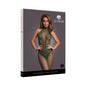 Le Desir Fishnet and Lace Bodystocking Midnight Green O/S