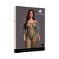 Le Desir Lace Long-Sleeved Bodystocking Midnight Green Queen Size