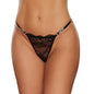 Allure 2 HOT Lace Front Thong with 'Hot' Jewel Details Black O/S