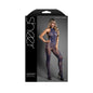 Fantasy Lingerie Sheer Legendary Crotchless High Neck Dragon Pattern Bodystocking O/S