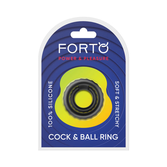 Forto F-43: Tiered Cock & Ball Ring Black