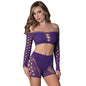 Magic Silk Seamless Crop Top & Short Set Purple O/S