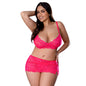 Magic Silk Get It Girl Bra, Skirt & Thong Set Diva Pink Queen Size