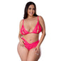 Magic Silk Get It Girl Peek-a-Boo Bralette & Split Crotch Boy Short Diva Pink Queen Size