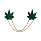 Pastease Chains: Shattered Glass Disco Ball Green Weed with Gold Chain Pasties