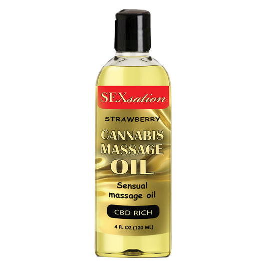 SEXsation Cannabis Sensual Massage Oil Strawberry