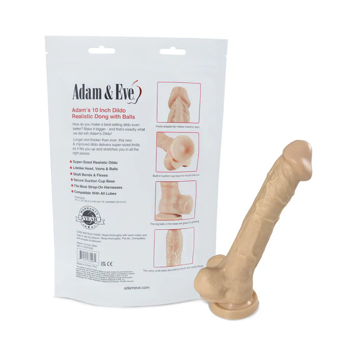 Adam & Eve Adam's Cock 10 in. Dildo (Bag Packaging)