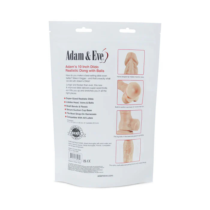 Adam & Eve Adam's Cock 10 in. Dildo (Bag Packaging)