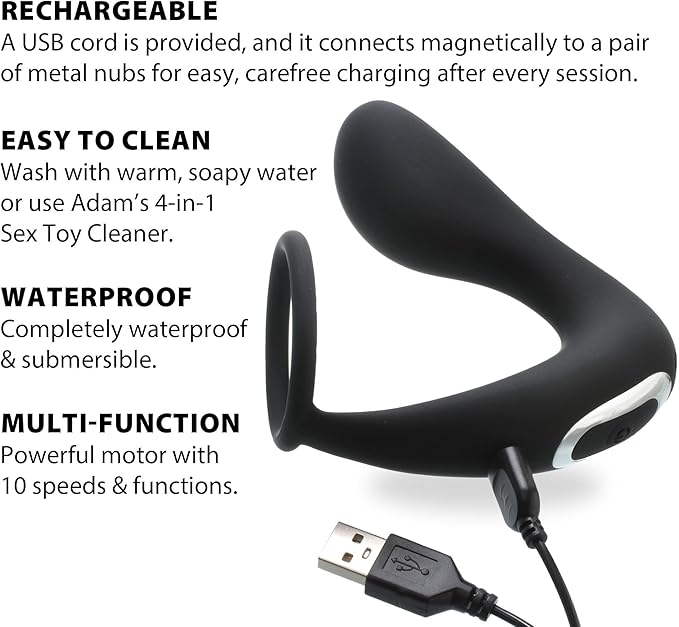 Adam & Eve Adam's Rechargeable Prostate Pleaser + C-Ring