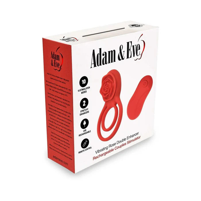 Adam & Eve Double Ring Vibrating Rose Cock Ring
