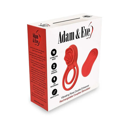 Adam & Eve Double Ring Vibrating Rose Cock Ring
