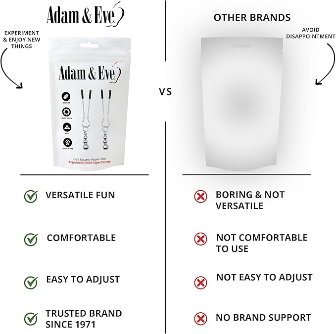 Adam & Eve Eve's Naughty Nipple Clips (Bag Packaging)
