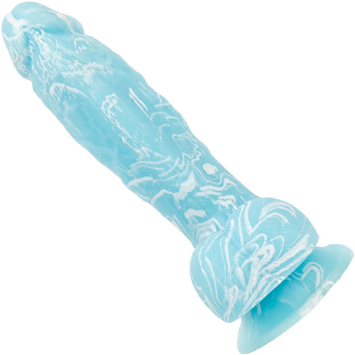Addiction Silicone Toy Collection Luke 7.5 in. Dildo Glow in the Dark Blue