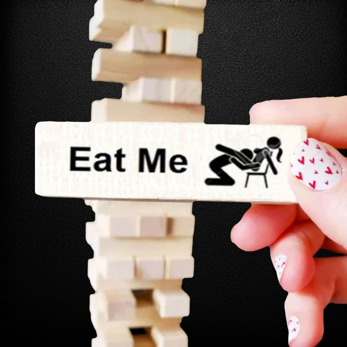 Tower Tease Naughty Sex Game with Assorted Wooden Blocks/Sayings