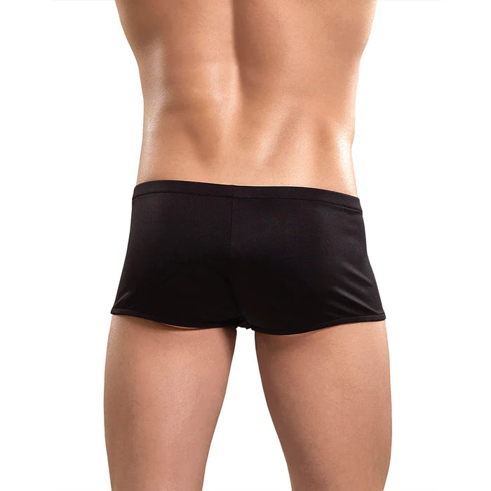 Male Power The Ultimate Duo CRR Zipper Short & Red Cock Ring Black