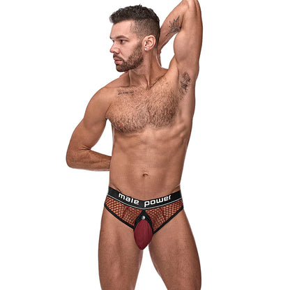 Male Power The Ultimate Duo CRB Cock Ring Thong & Black Cock Ring Burgundy