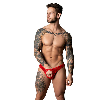 Male Power The Ultimate Duo CRC Open Ring Thong & Cobalt Cock Ring Red