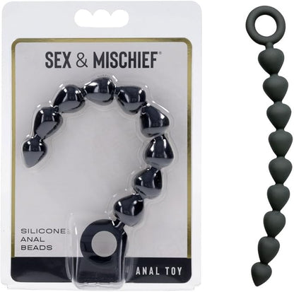 S&M Black Silicone Anal Beads