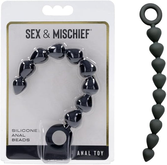 S&M Black Silicone Anal Beads